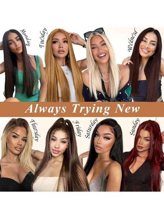 Women\'s brown Glueless Synthetic Lace Front Pre-Plucked Hairline 28 Inch main image 5